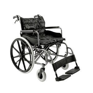 Heavy-duty Extra-wide Folding Wheelchair featuring manual wheelchair and mobility aid; suited to bariatric home care
