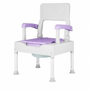 Widened Seat Commode Chair featuring aluminum commode chair and commode chair for adults; suited to age-friendly bathroom upgrades. | Commode chair for adults view of Widened Seat Commode Chair